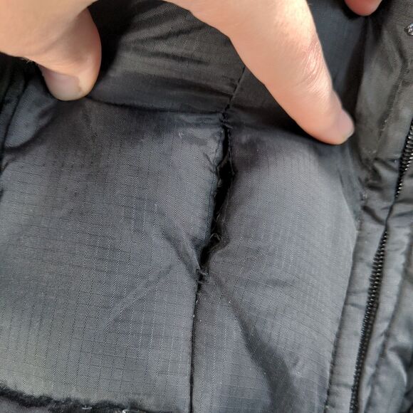 Steve & Barry's Double Down Puffer Jacket Womens Size L Black Full Zip #961124 - Picture 12 of 14